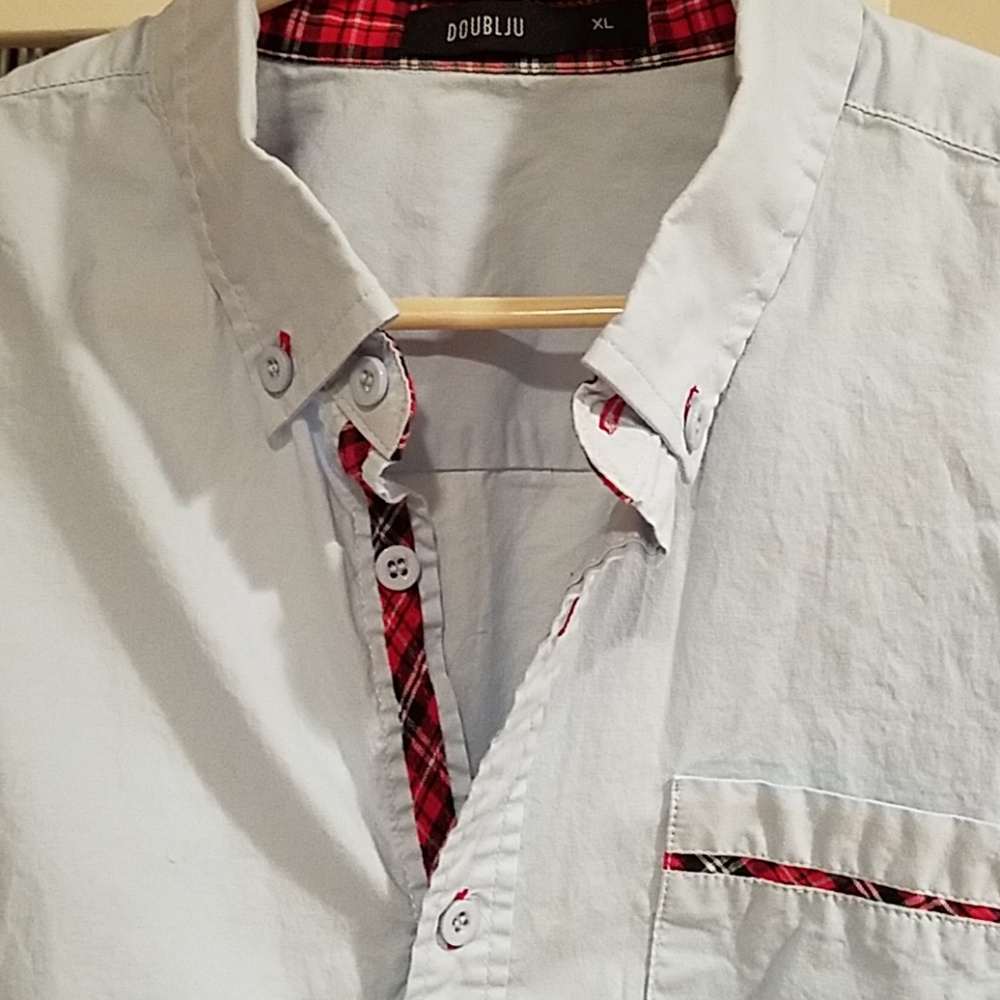 DOUBLEJU XL Top Flip Cuff Light Blue W Plaid